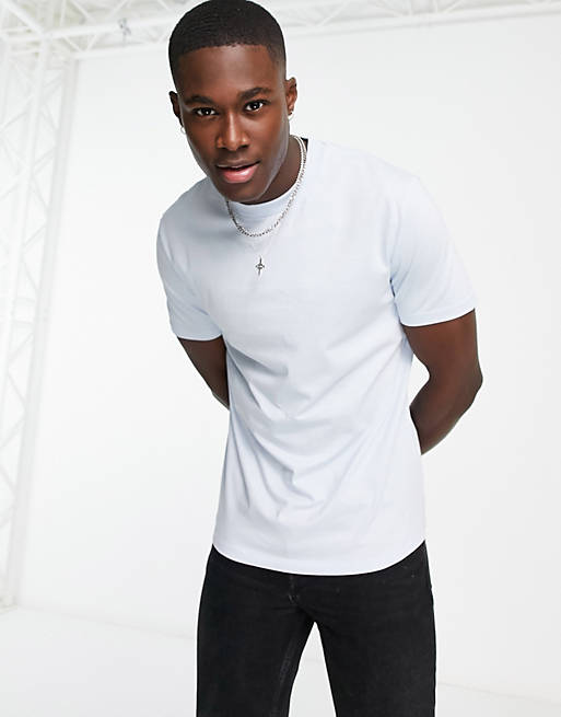 ASOS DESIGN t-shirt with crew neck in light blue