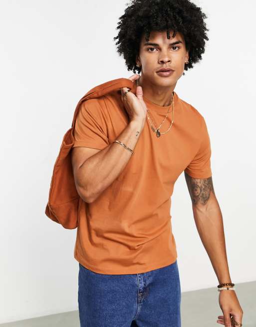 ASOS DESIGN tshirt with crew neck in light brown ASOS