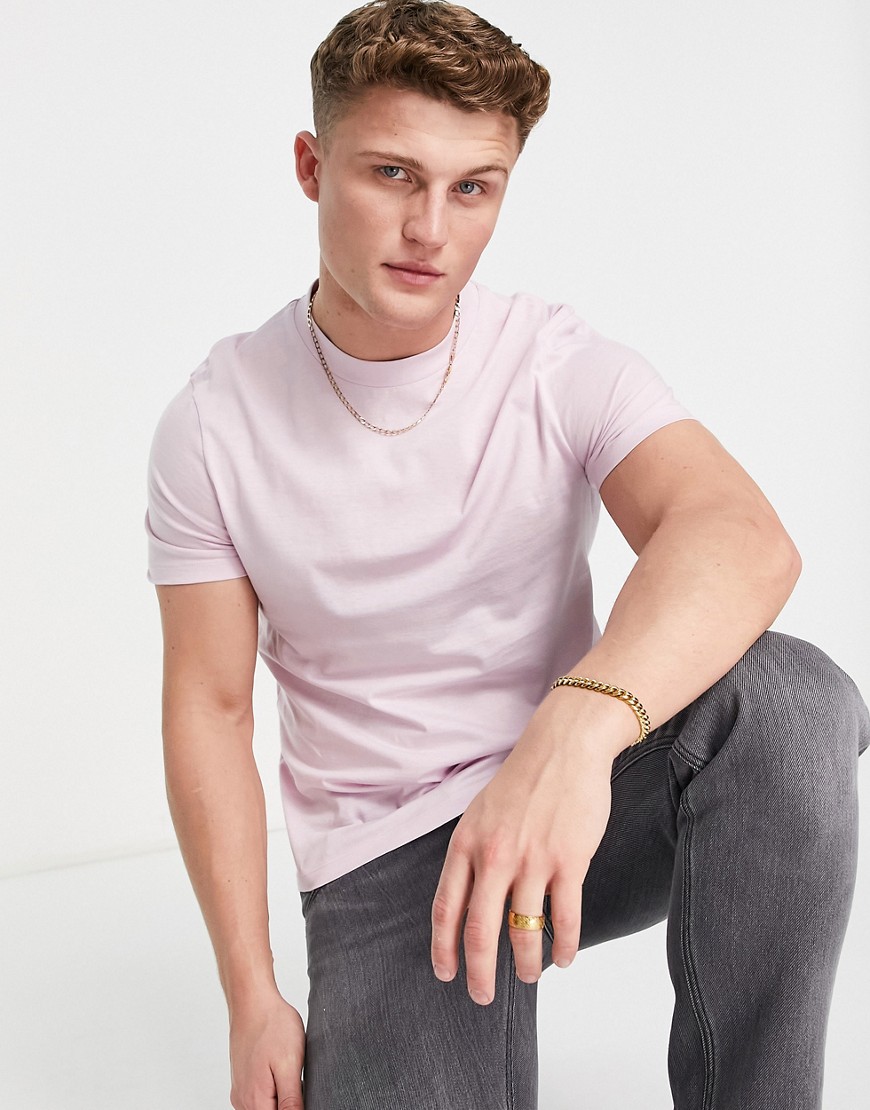 ASOS DESIGN T-shirt with crew neck in lilac-Purple