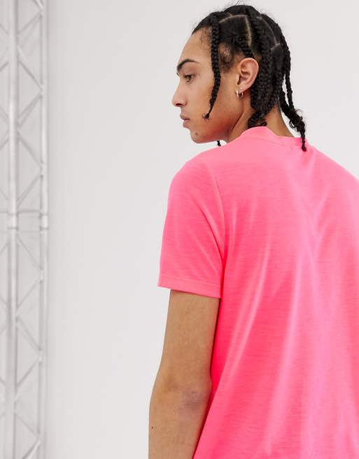 Men’s Crew Neck Short Sleeve T-Shirt (Neon Pink)