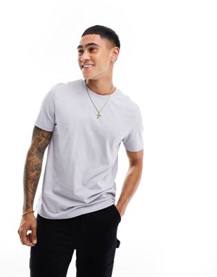 ASOS DESIGN t-shirt with crew neck in washed grey