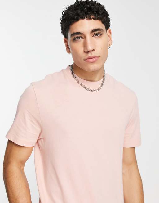 ASOS DESIGN t-shirt with crew neck in washed pink, 3 of 4