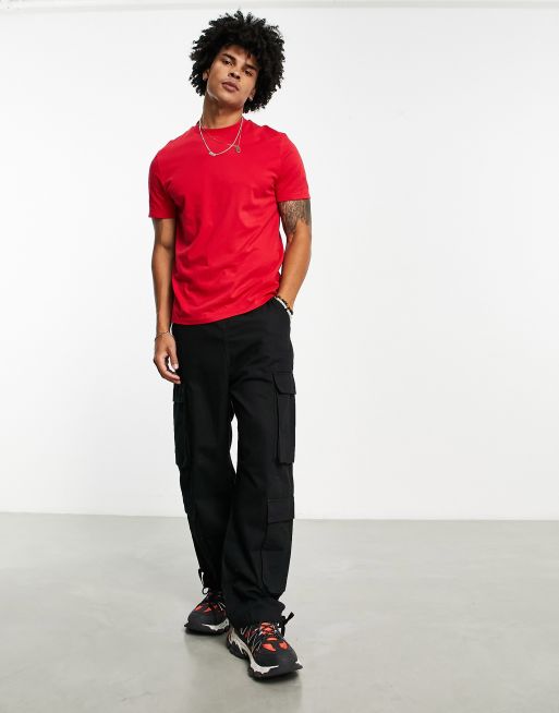 ASOS DESIGN tshirt with crew neck in washed red ASOS