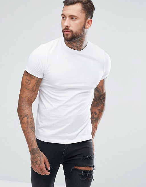 ASOS DESIGN t-shirt with crew neck in white | ASOS