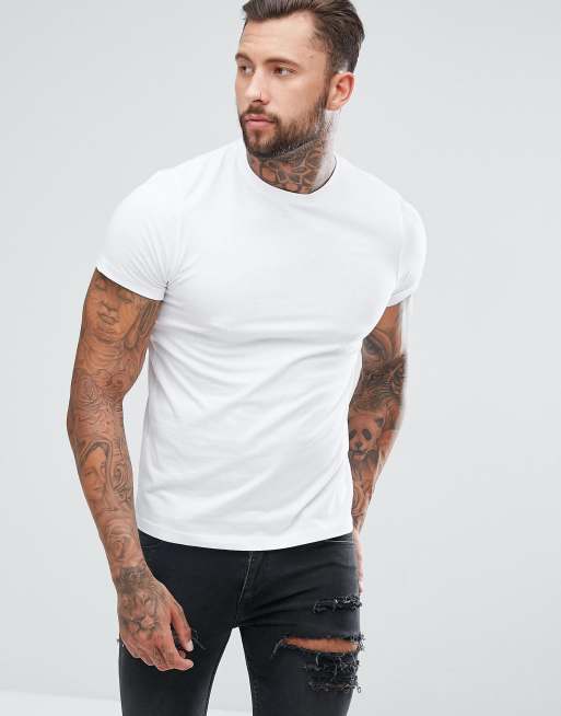 Asos Design T Shirt With Crew Neck In White Asos