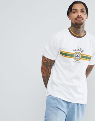 ASOS DESIGN t-shirt with emblem slogan print and contrast neck trim | ASOS