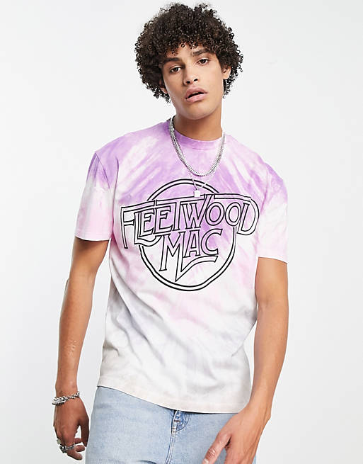 ASOS DESIGN t-shirt with Fleetwood Mac print and tie dye | ASOS