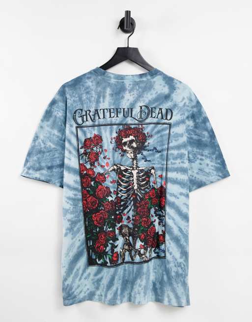 ASOS Design Oversized T-Shirt with Grateful Dead Print in Black