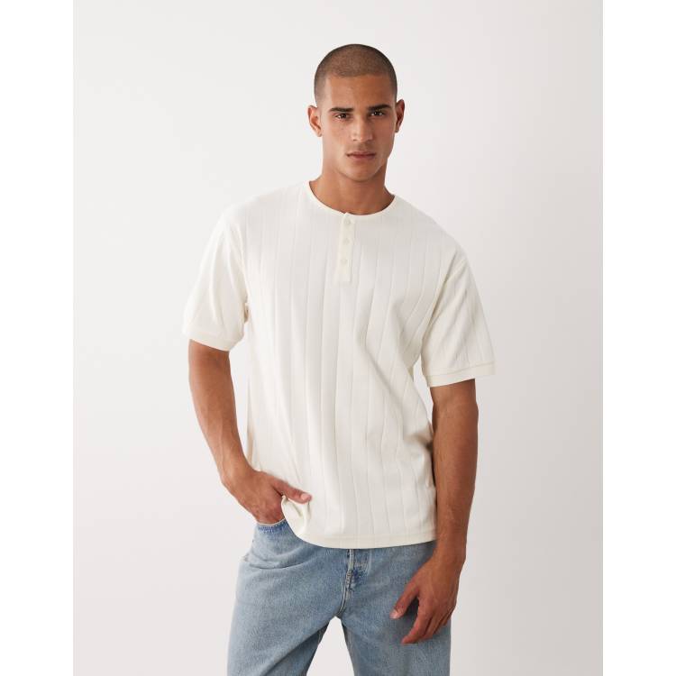 ANCELLM HENLEY RIB LS T-SHIRT （CREAM） ANCELLM HENLEY RIB LS T-SHIRT CREAM