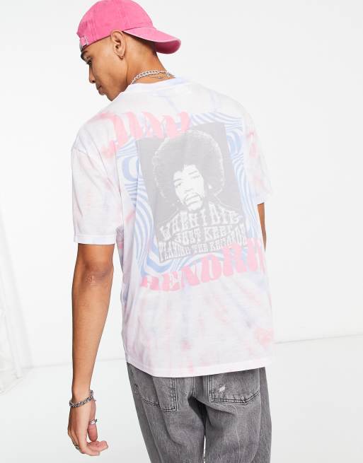 ASOS DESIGN T-shirt with Jimi Hendrix print and tie dye