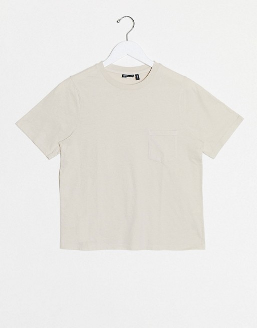 ASOS DESIGN t-shirt with pocket in washed stone