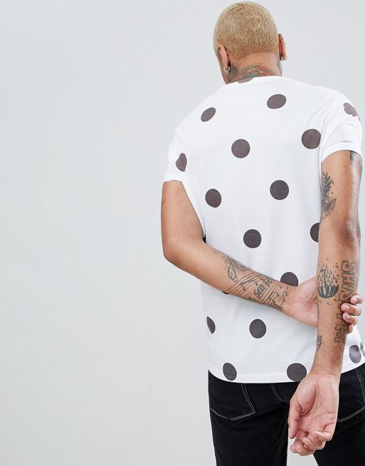 Selected T Shirt With All Over Polka Dot Print, $33, Asos