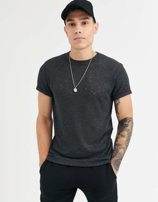 roll sleeve t shirt men