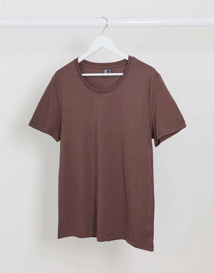 ASOS DESIGN t-shirt with scoop neck in brown