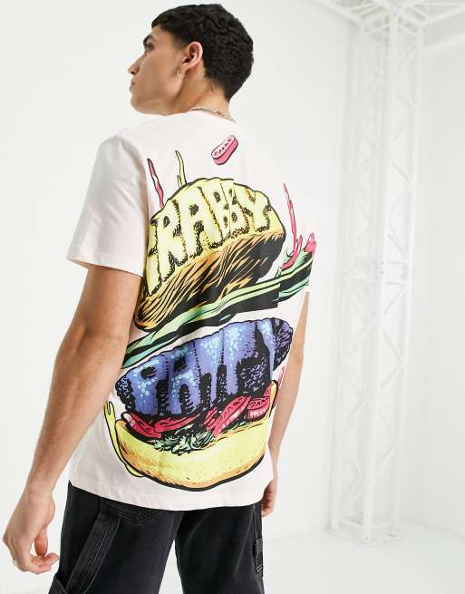 ASOS DESIGN t-shirt with SpongeBob Krabby Patty print in pink