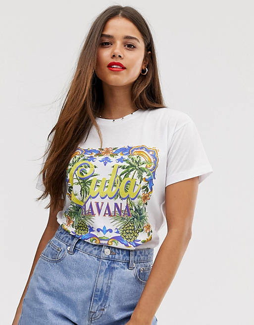 ASOS DESIGN t-shirt with vintage Havana print | ASOS