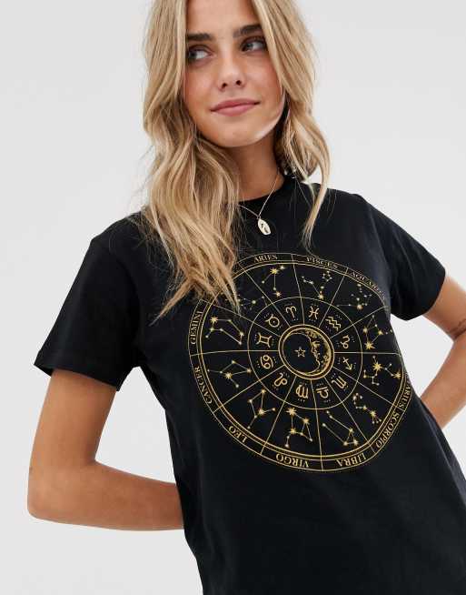 ASOS DESIGN t shirt with zodiac starsign print