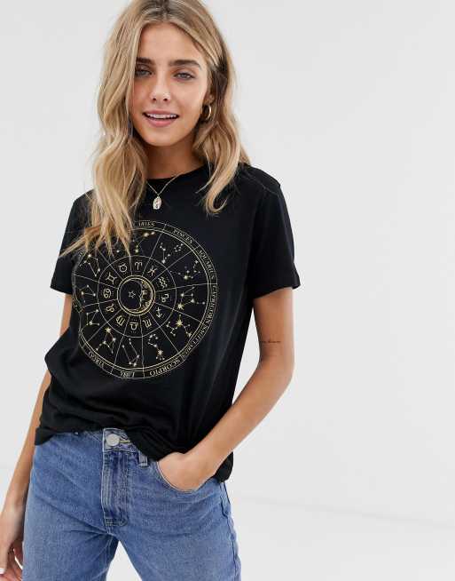 ASOS DESIGN t shirt with zodiac starsign print