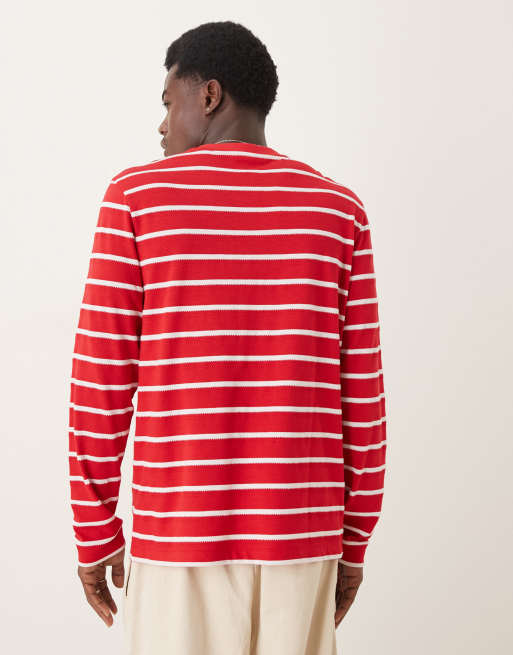 ASOS DESIGN – T-shirt z długimi rękawami w czerwono-białe paski , 3 z 5