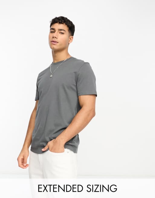 ASOS DESIGN – T-shirt z okrągłym dekoltem w kolorze spranej czerni 