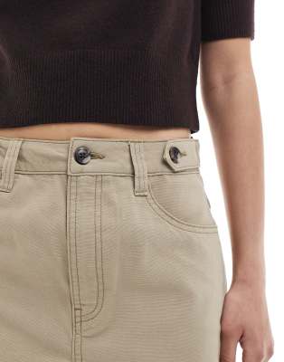 Asos Design Tab Detail Shorts In Brown