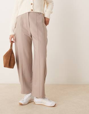 Asos Design Tab Detail Tailored Trouser In Mink-Pink