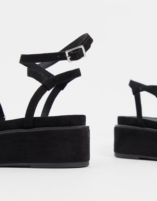 Tabitha chunky flatform sandals in black new arrivals