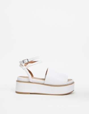 all white flatform sandals