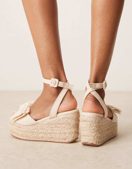 ASOS DESIGN - Tabitha - Sandales pointure large compensées avec nœud - Fabrication naturelle, 4 de 4