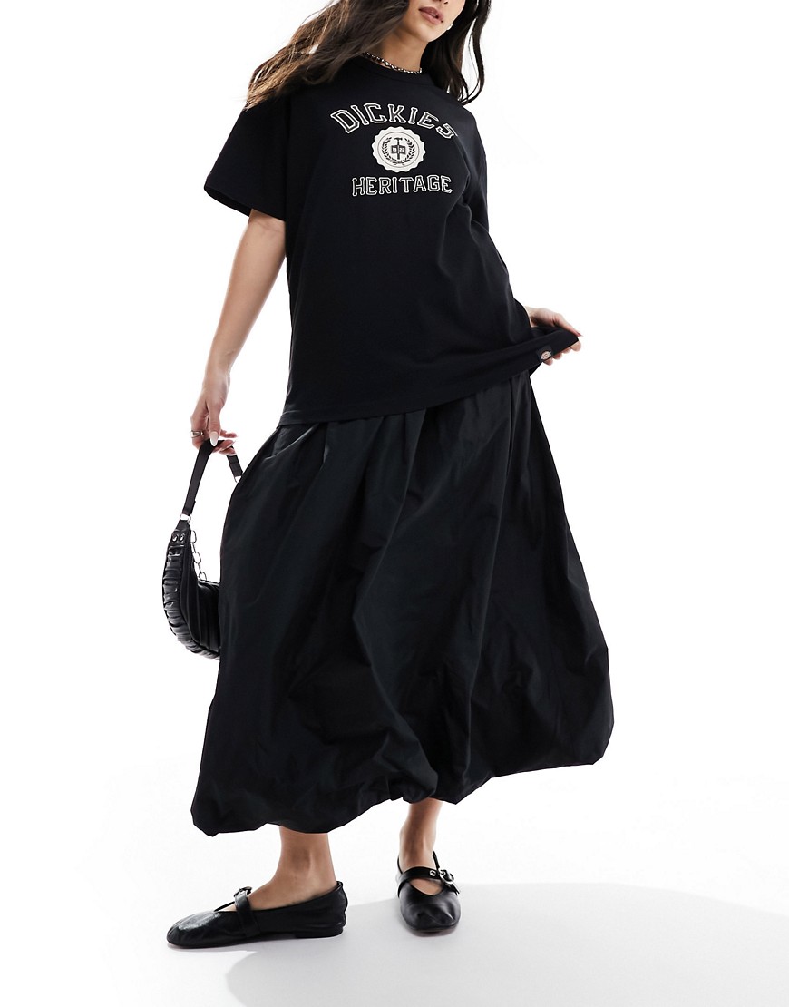 Asos Design Taffeta Bubble Hem Maxi Skirt In Black