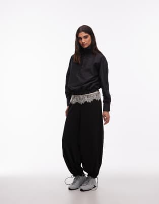 Asos Design Taffeta Half Zip Windbreaker In Black