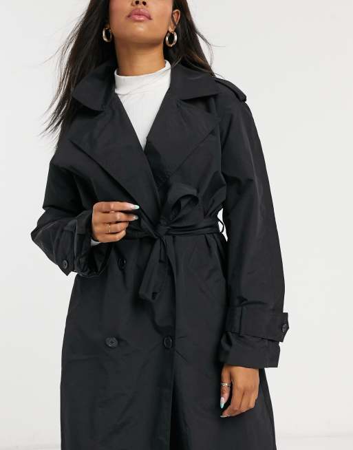 Asos trench coat on sale black