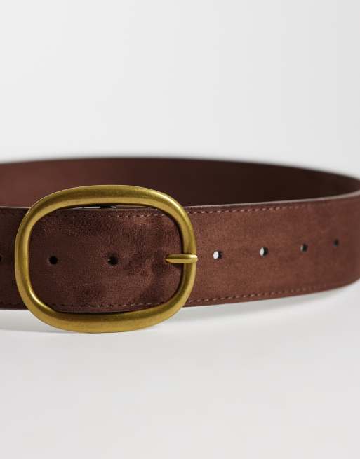 ASOS DESIGN - Taille- en heupriem van imitatiesuède voor jeans in chocoladebruin, 2 van 3