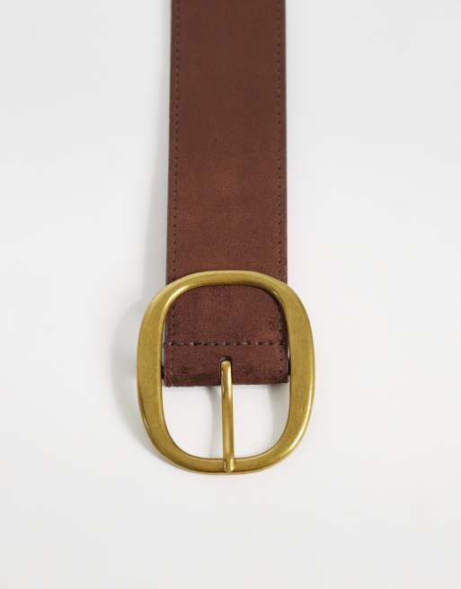 ASOS DESIGN - Taille- en heupriem van imitatiesuède voor jeans in chocoladebruin, 3 van 3