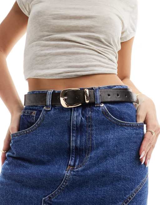 ASOS DESIGN – Taillen, Hüft- und Jeansgürtel in gewaschenem Dunkelbraun 