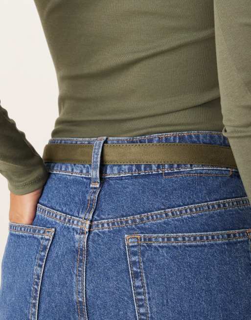 ASOS DESIGN – Taillen- und Hüftgürtel in Khakigrün mit mehreren Schlaufen, 2 von 3