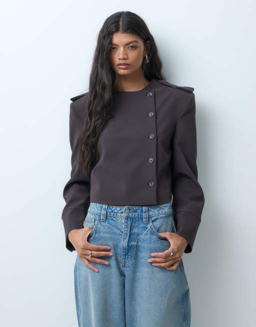 ASOS DESIGN taillierte Boxy-Jacke mit Knopfleiste, 5 von 5