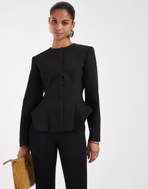 ASOS DESIGN taillierte Jacke mit Schößchen-Saum - view 1