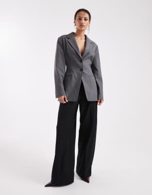 ASOS DESIGN - Taillierter Blazer in Grau