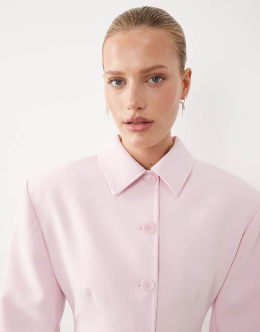 ASOS DESIGN – Taillierter Blazer in Rosa mit Knopfleiste, 4 von 4