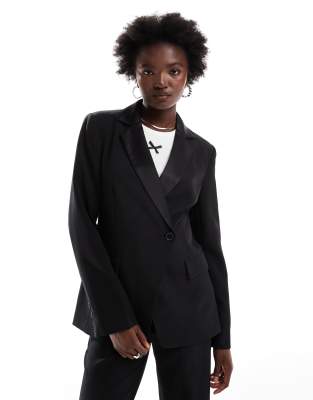 ASOS DESIGN - Taillierter Smoking-Blazer in Schwarz, Kombiteil