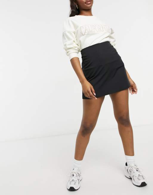 ASOS DESIGN tailored a line mini skirt in black ASOS