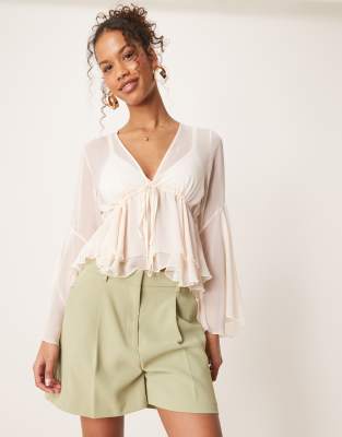 Asos Design Tailored A-line Short In Khaki-green