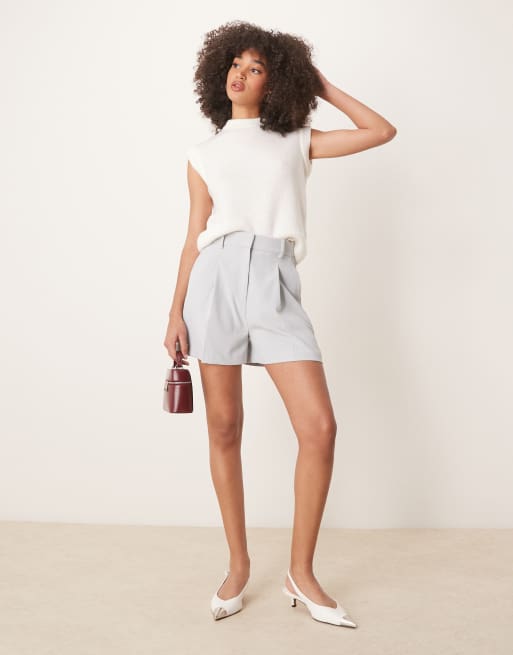 ASOS DESIGN tailored A-line shorts in blue