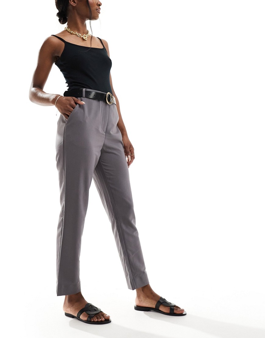 ASOS DESIGN tailored ankle length trousers in grey