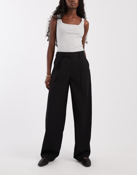 ASOS DESIGN Tailored arch barrel pants in black - view 1