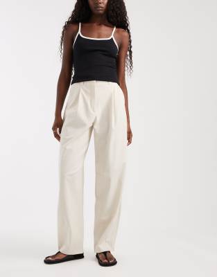 Asos Design Tailored Arch Barrel Pants In Brown