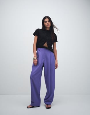 Asos Design Tailored Baggy Tapered Pants In Multi