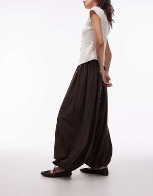 Asos Design Tailored Balloon Pants In Brown