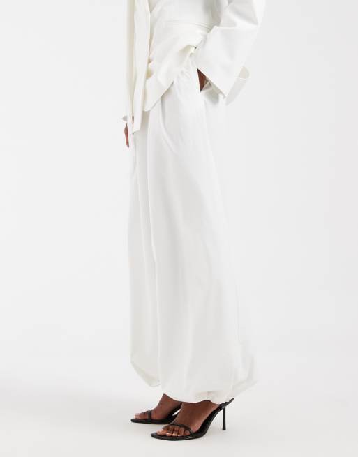 ASOS DESIGN tailored balloon pants in ivory - part of a set, 2 of 5